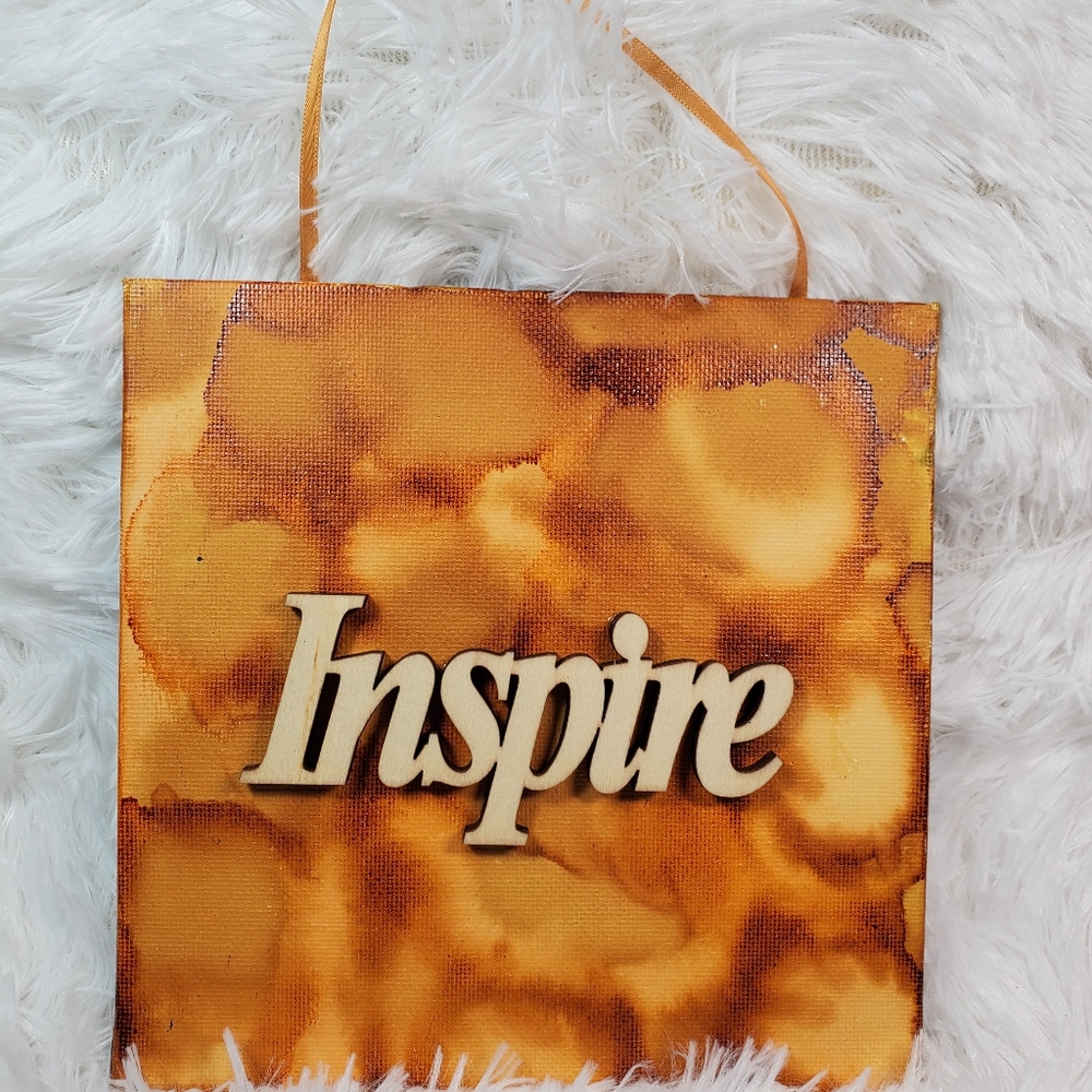 Wall Art Inspire hand painted canvas.